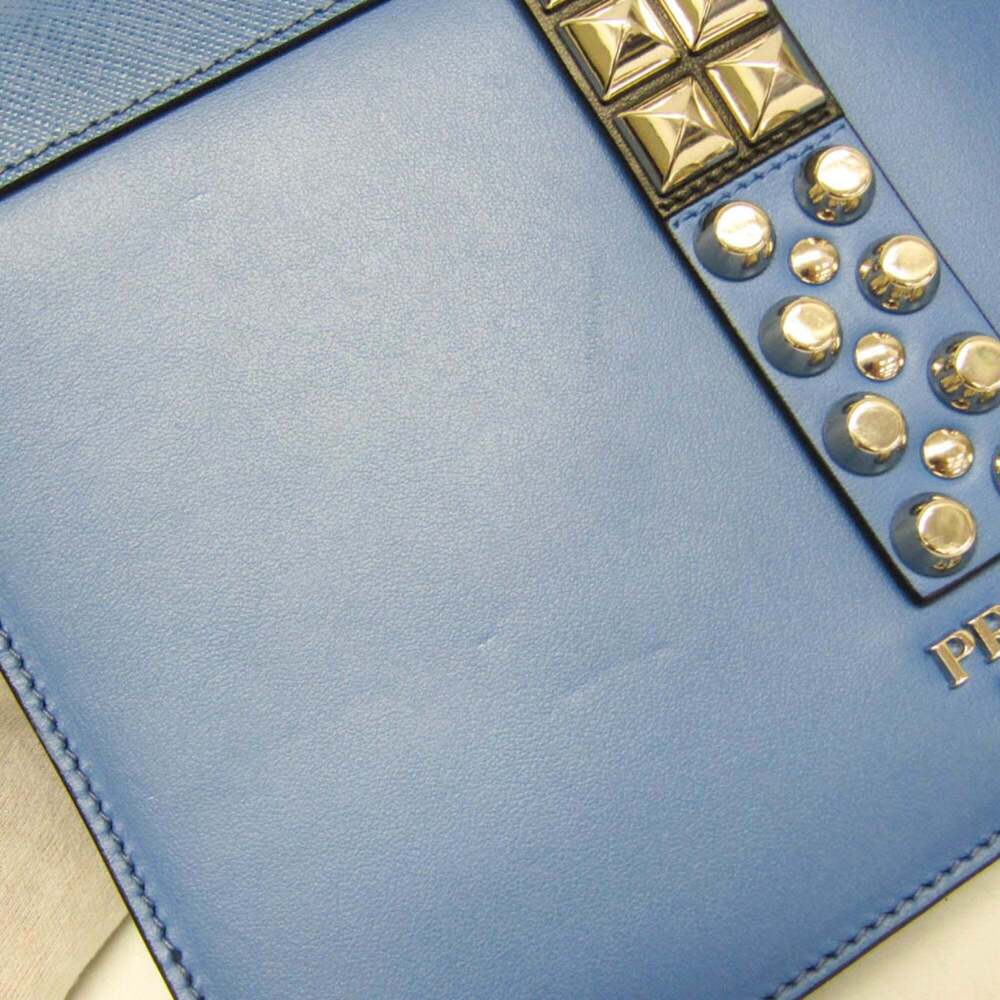 PRADA Blue Leather Shoulder Bag - Picture 9 of 16